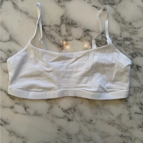 NIB Quince Women's Organic Cotton Scoop Bralette (2-pack) White M, S and XS - Picture 3 of 13